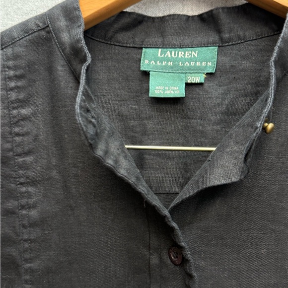 Ralph Lauren Charcoal Tunic 100% Linen Black Size 20W - Picture 5 of 5